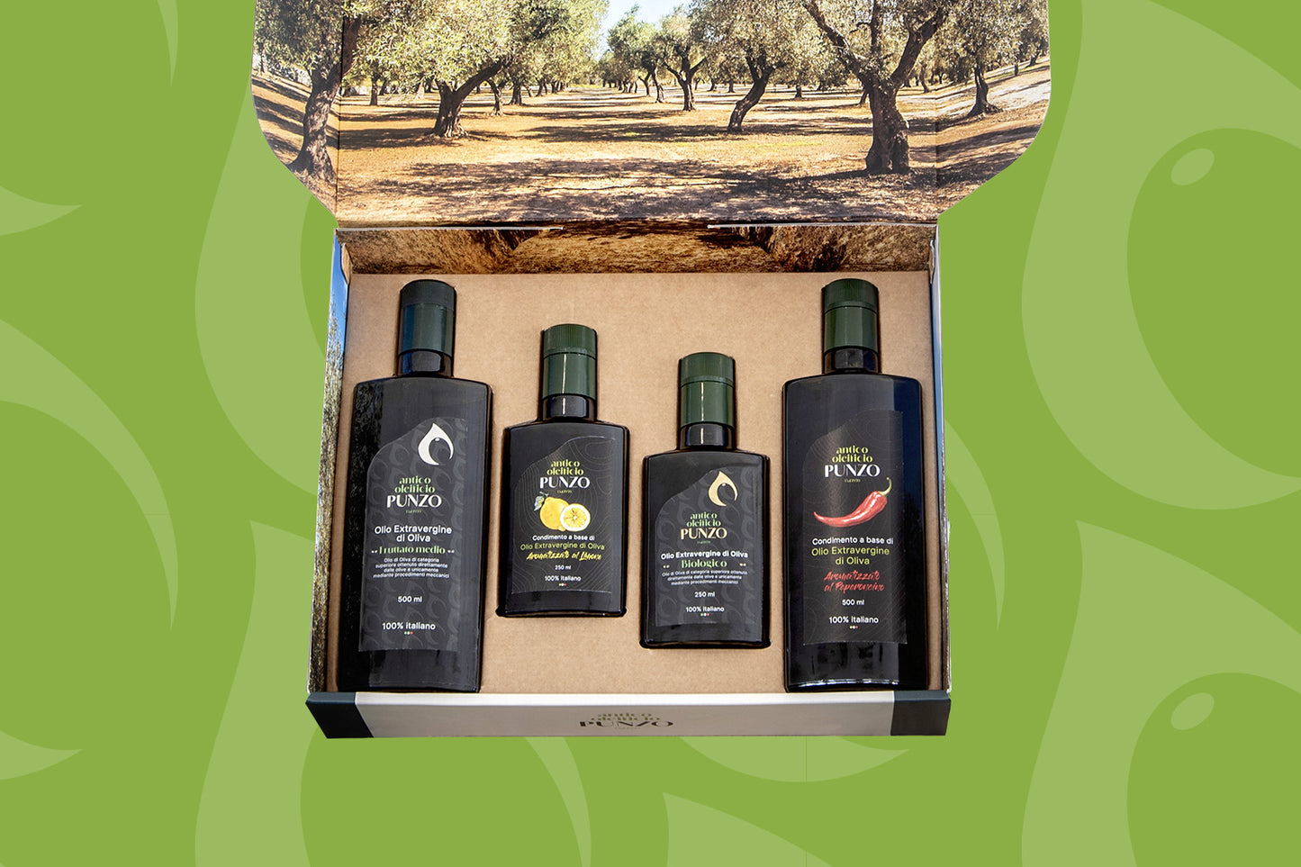 Box misto 4 Bottiglie Olio